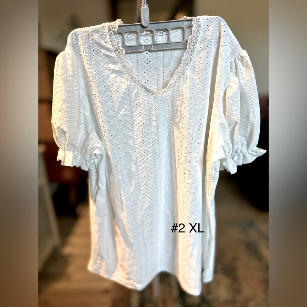 White size XL new no tags never worn white Lacey top